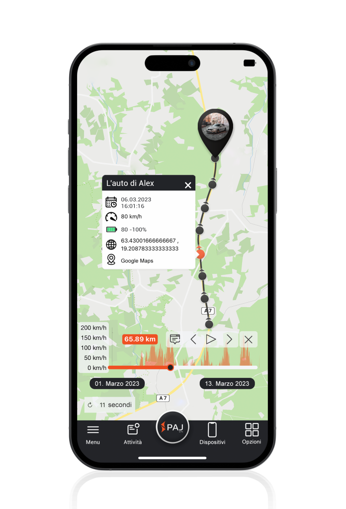 App tracker GPS, registratore di percorsi