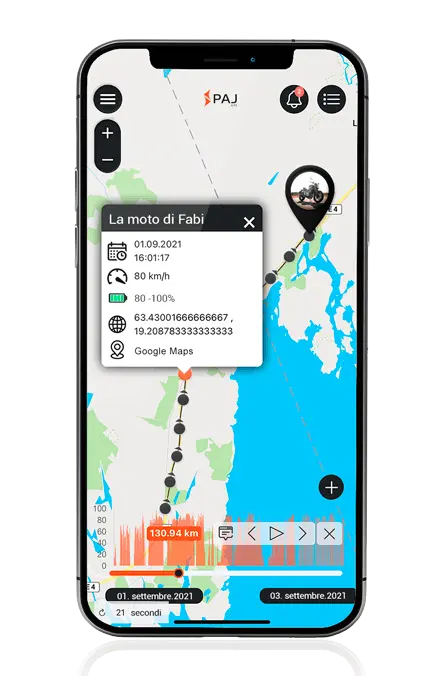 App localizzatore gps per moto - Registro delle rotte