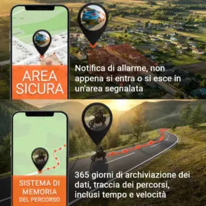Avvisi - Area di sicurezza e tracciamento in tempo reale per auto e moto