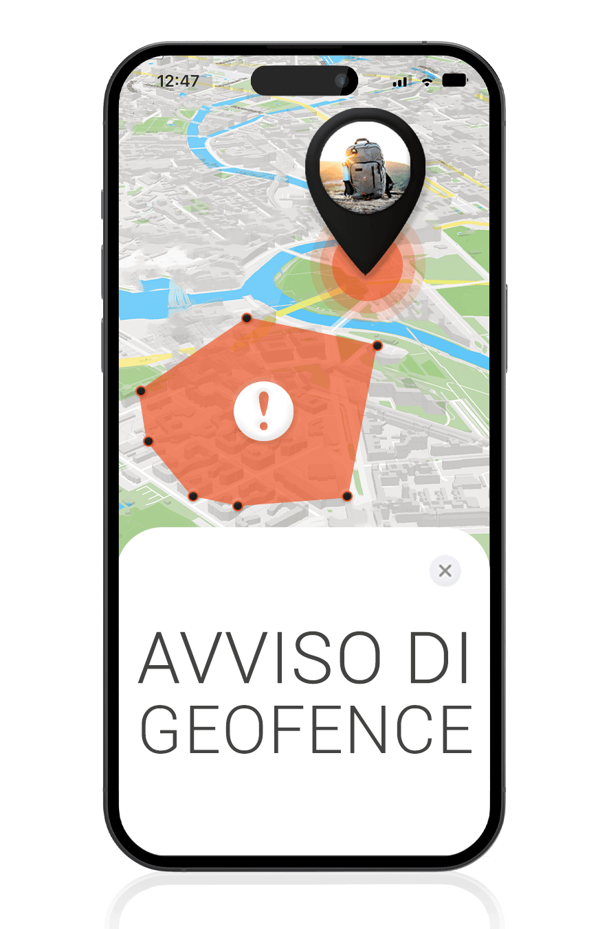 Mockup Localizzatore GPS per malete - Geofence