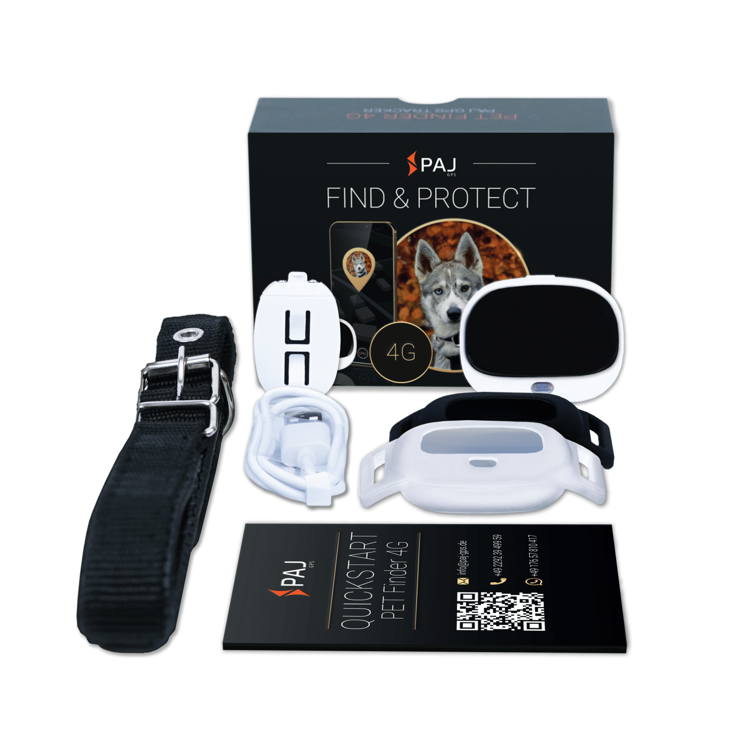 Ambito di consegna PET Finder 4G bianco PAJ GPS Tracker