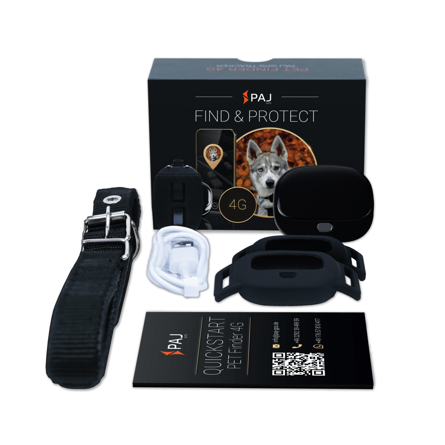 Ambito di consegna PET FInder 4G nero PAJ GPS Tracker