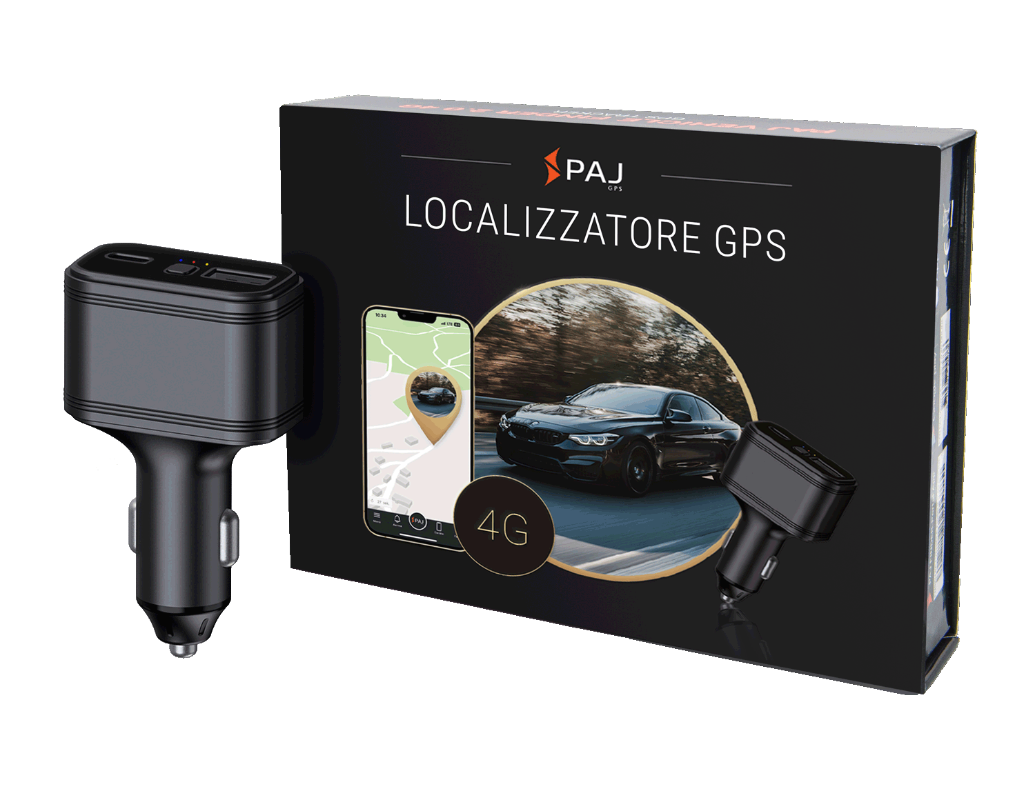 Immagine del prodotto con scatola PAJ USB GPS Finder 4G