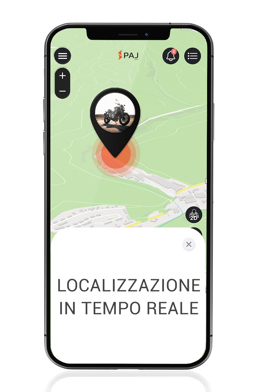Mockup Localizzatore GPS per moto con tracciamento in tempo reale PAJ VEHICLE Finder 4G 2.0