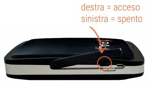 pulsante accensione (destra), spegnimento (sinistra) ALLROUND Finder
