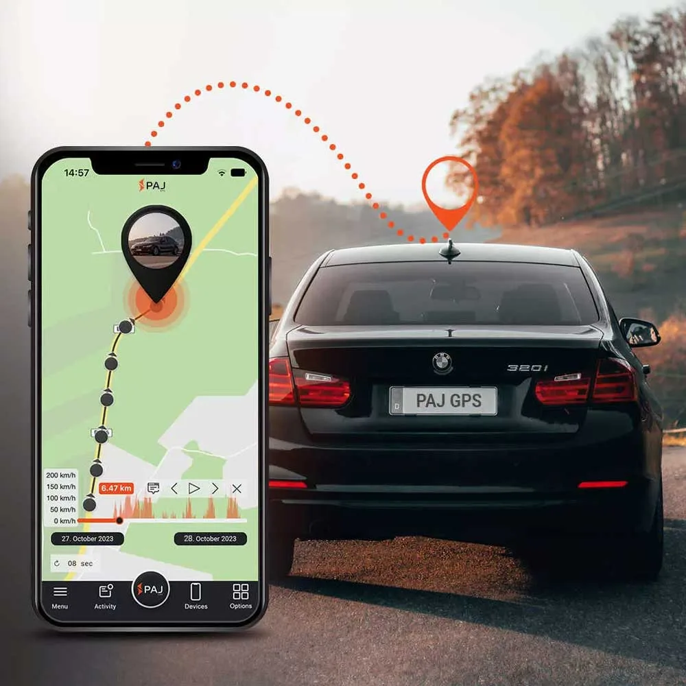Monitoraggio dell'auto da app PAJ collegata a GPS