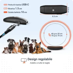 Dettagli tecnici PAJ LIGHT nero: PAJ GPS LED collare per cani
