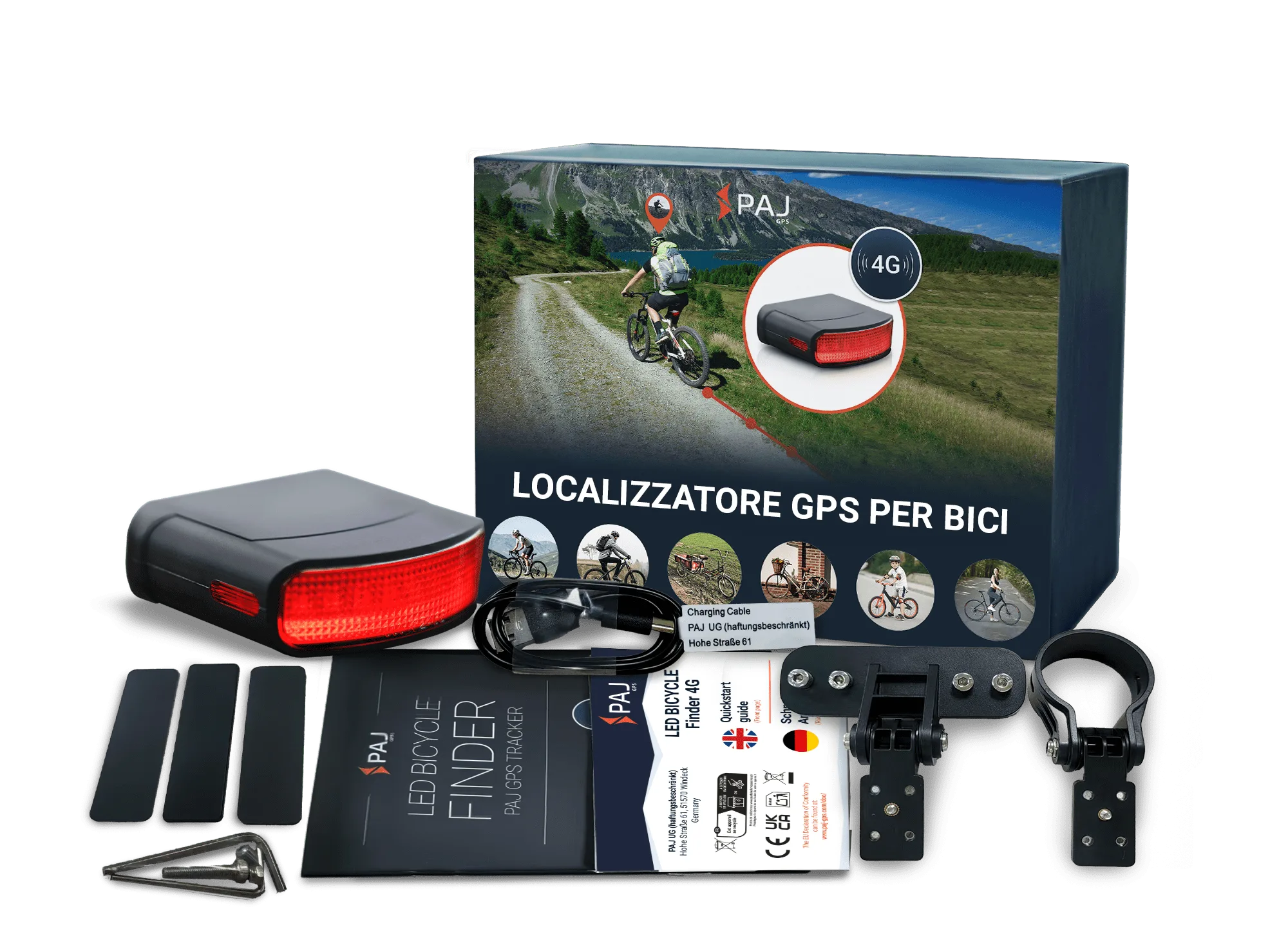 Contenuto della confezione LED BICYCLE Finder 4G PAJ GPS