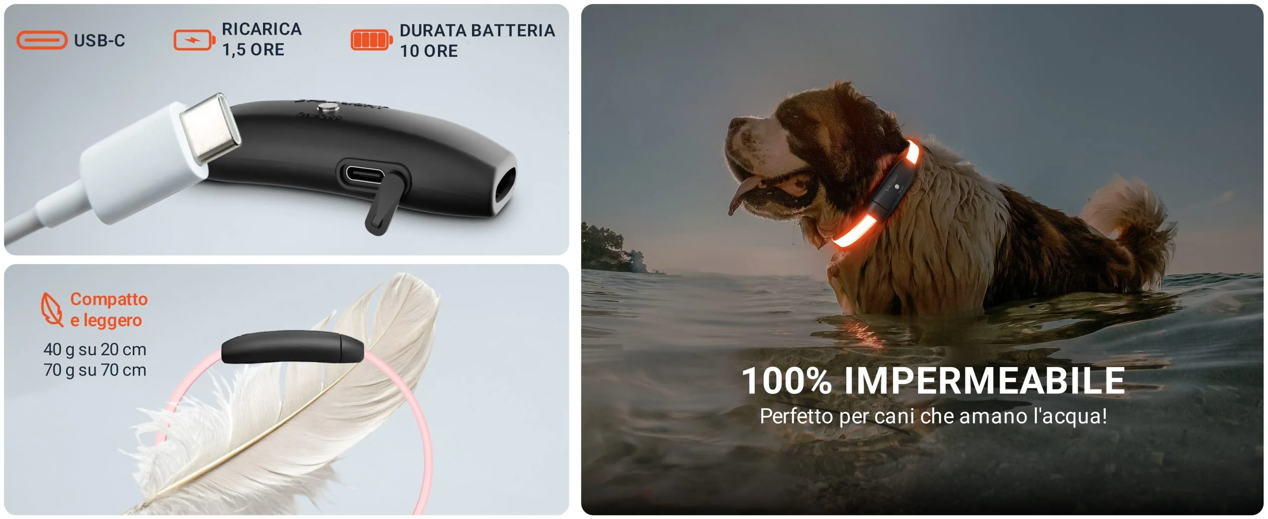 Dati tecnici PAJ LIGHT nero: PAJ GPS LED collare per cani