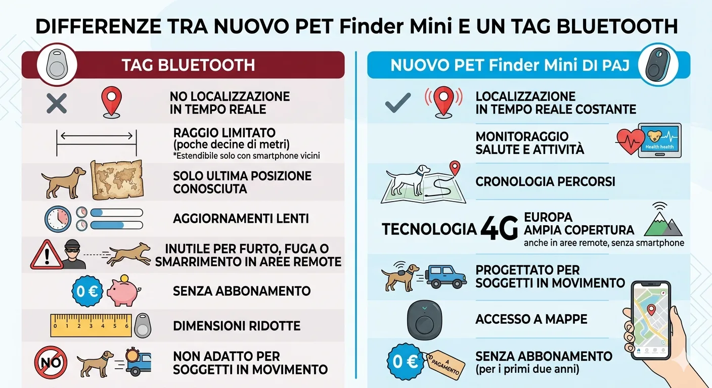 differenze tag e localizzatore GPS CANI PAJ